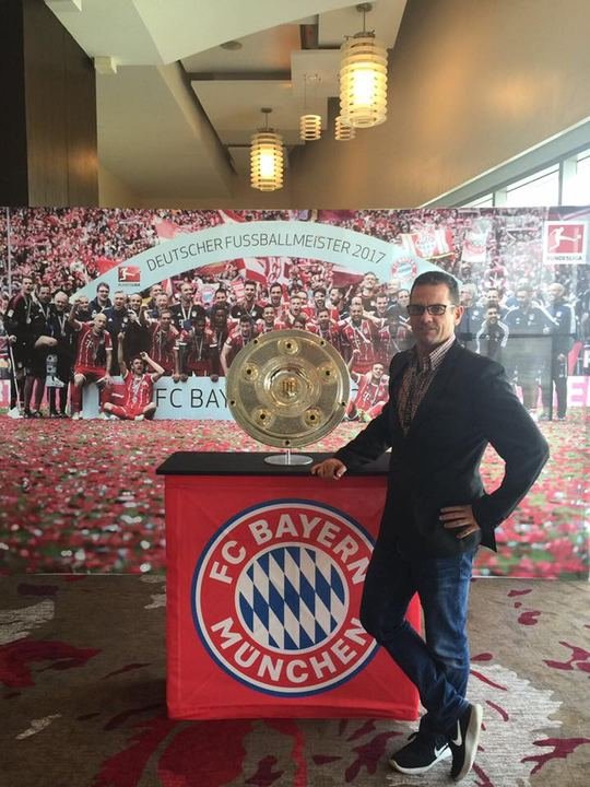 With the Bundesliga trophy — sports memorabilia auction